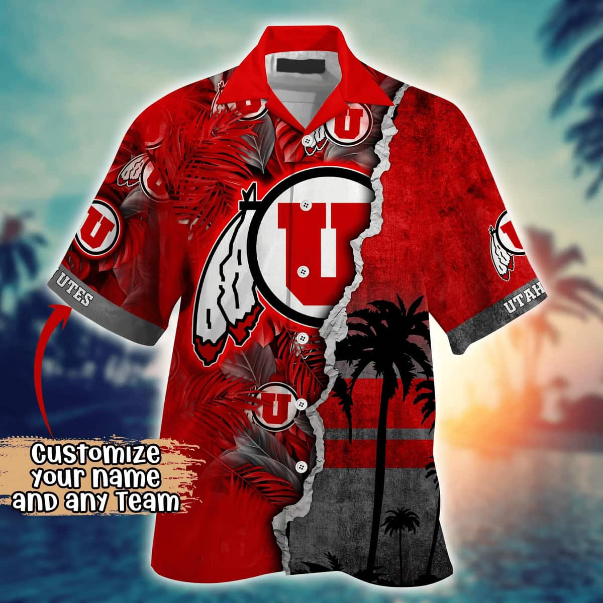Vintage Aloha NCAA Utah Utes Hawaiian Shirt Custom Name Cool Gift For Dad Vintage Aloha NCAA Utah Utes Hawaiian Shirt Custom Name Cool Gift For Dad