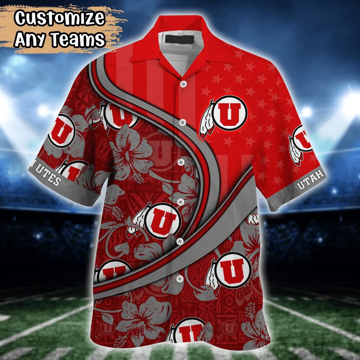 NCAA Utah Utes Hawaiian Shirt Custom Name Practical Beach Gift For Best Friend NCAA Utah Utes Hawaiian Shirt Custom Name Practical Beach Gift For Best Friend