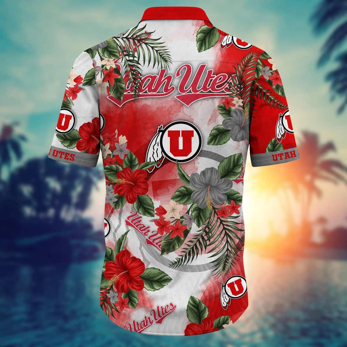 NCAA Utah Utes Hawaiian Shirt Hibiscus Flowers Trendy Summer Gift For Dad NCAA Utah Utes Hawaiian Shirt Hibiscus Flowers Trendy Summer Gift For Dad