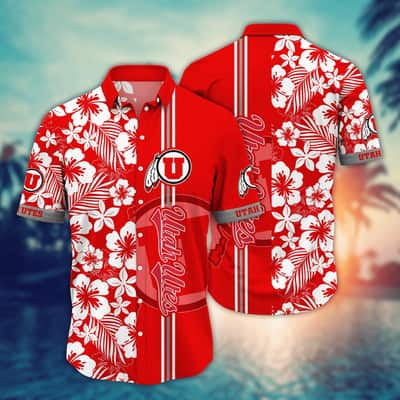 Floral Aloha NCAA Utah Utes Hawaiian Shirt Summer Vacation Gift For Friends