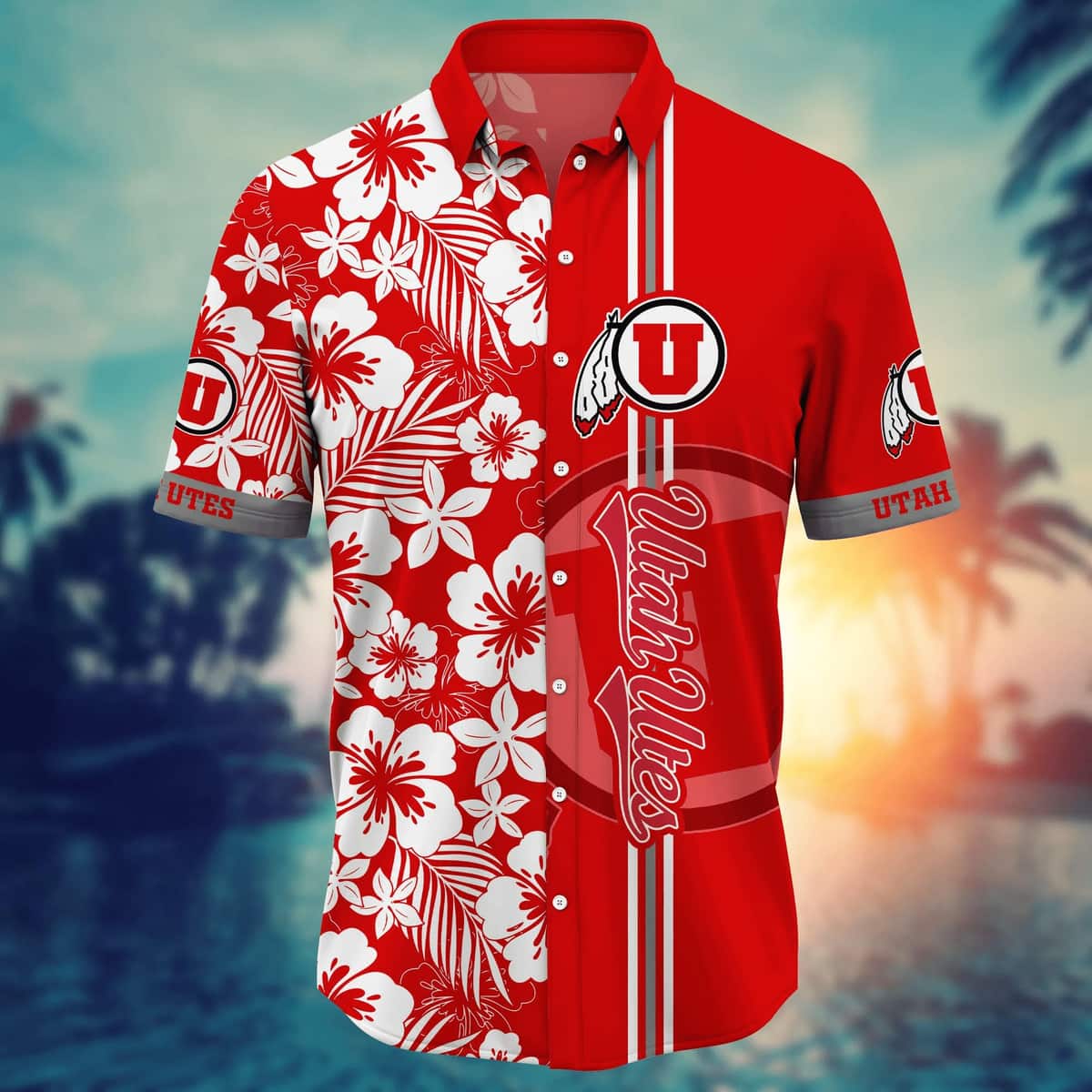 Floral Aloha NCAA Utah Utes Hawaiian Shirt Summer Vacation Gift For Friends Floral Aloha NCAA Utah Utes Hawaiian Shirt Summer Vacation Gift For Friends