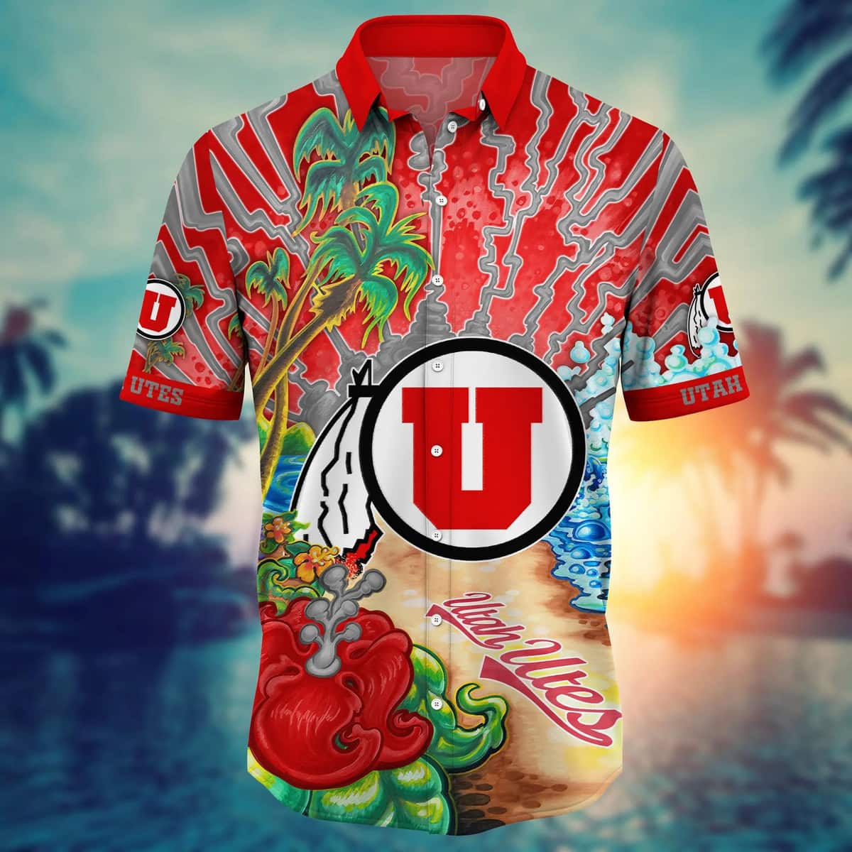 Colorful NCAA Utah Utes Hawaiian Shirt Summer Holiday Gift For Friends Colorful NCAA Utah Utes Hawaiian Shirt Summer Holiday Gift For Friends