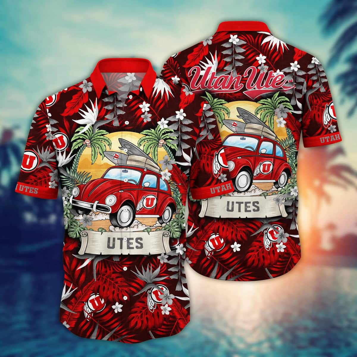 NCAA Utah Utes Hawaiian Shirt Tropical Palm Leaves Cool Gift For Boyfriend