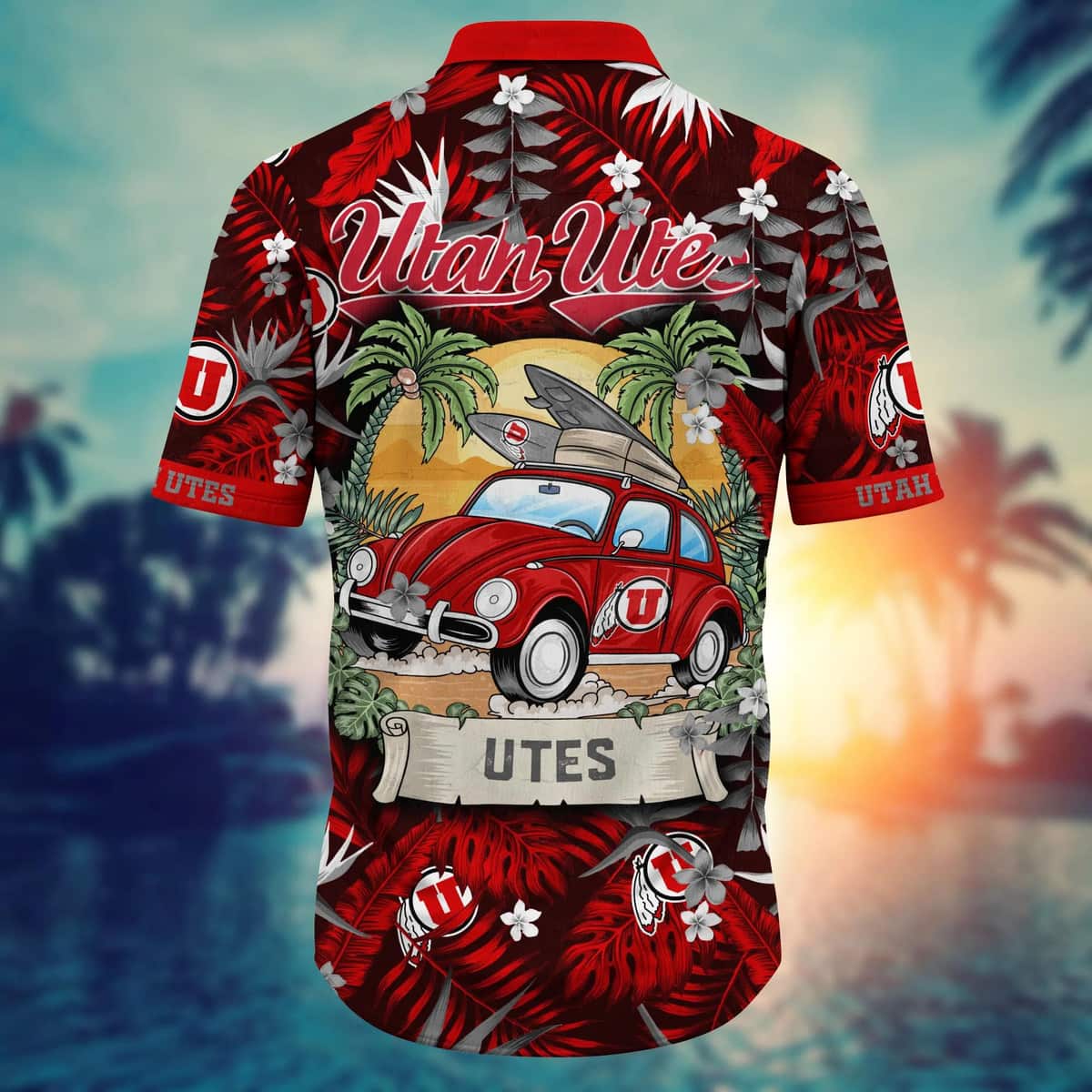 NCAA Utah Utes Hawaiian Shirt Tropical Palm Leaves Cool Gift For Boyfriend NCAA Utah Utes Hawaiian Shirt Tropical Palm Leaves Cool Gift For Boyfriend