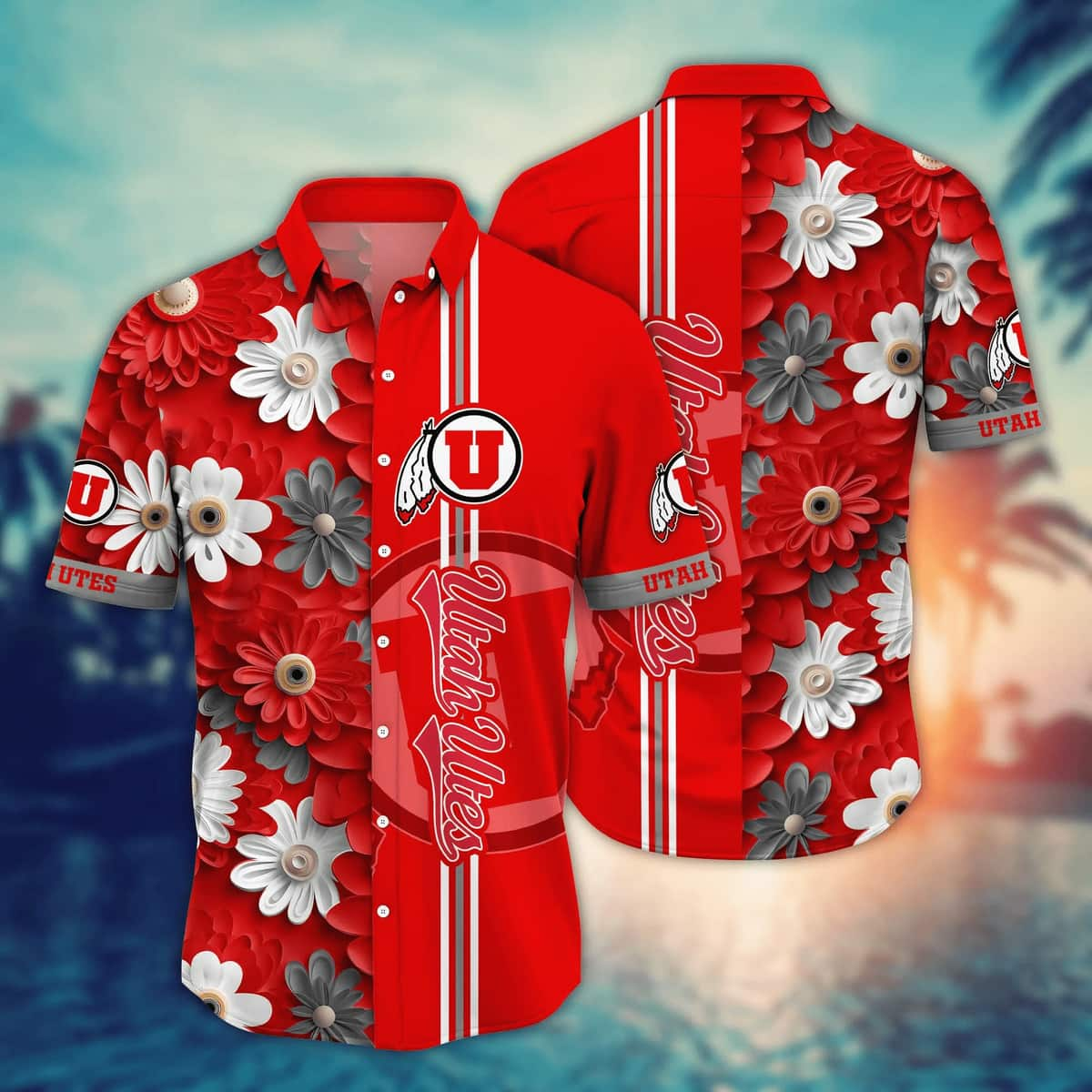 Special Aloha NCAA Utah Utes Hawaiian Shirt Abstract Blossom Gift For Boyfriend