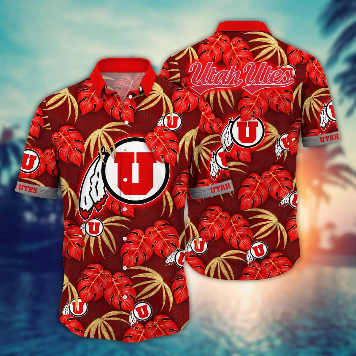 Awesome Aloha NCAA Utah Utes Hawaiian Shirt Palm Leaves Trendy Summer Gift For Friends