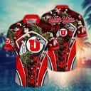NCAA Utah Utes Hawaiian Shirt Tropical Palm Leaves Beach Gift For Boyfriend NCAA Utah Utes Hawaiian Shirt Tropical Palm Leaves Beach Gift For Boyfriend