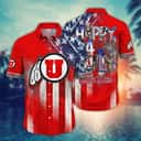 NCAA Utah Utes Hawaiian Shirt Independence Day Happy 4th Of July Gift For Friend NCAA Utah Utes Hawaiian Shirt Independence Day Happy 4th Of July Gift For Friend