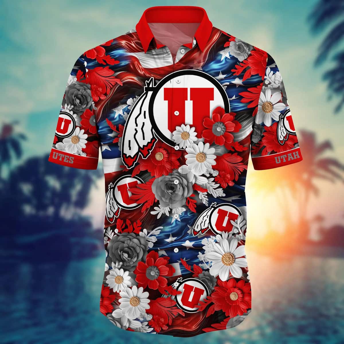 Floral Aloha NCAA Utah Utes Hawaiian Shirt Independence Day Gift For Dad Floral Aloha NCAA Utah Utes Hawaiian Shirt Independence Day Gift For Dad