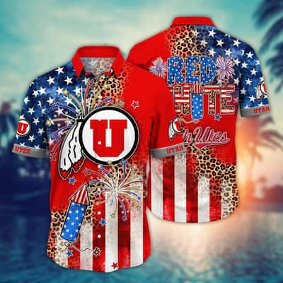 NCAA Utah Utes Hawaiian Shirt Independence Day Cool Gift For Dad NCAA Utah Utes Hawaiian Shirt Independence Day Cool Gift For Dad