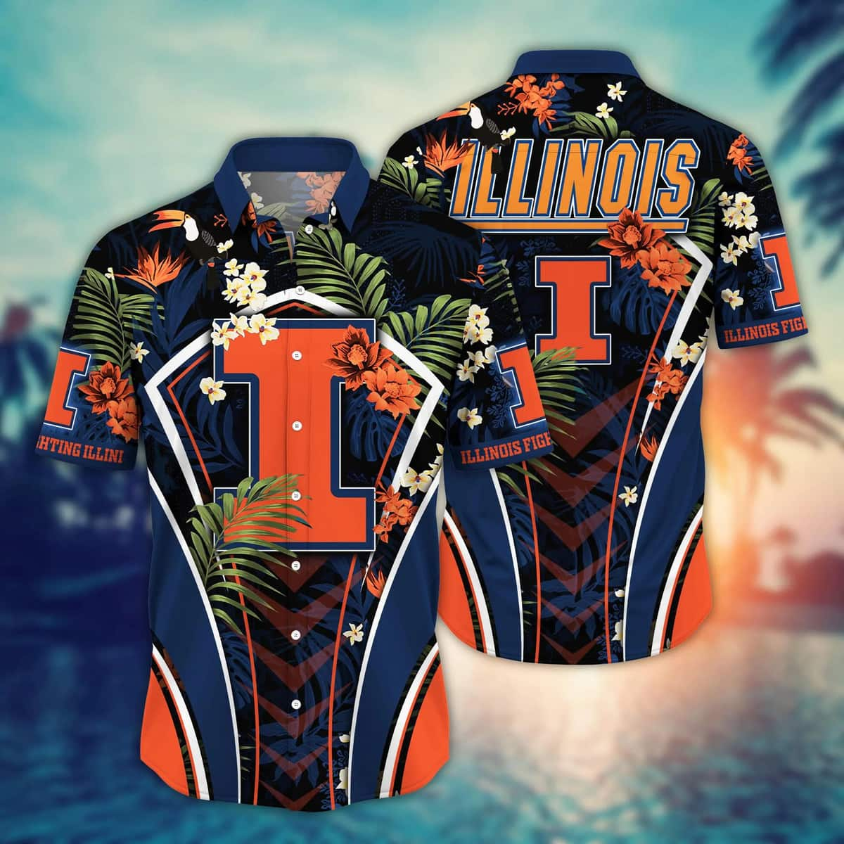 NCAA Illinois Fighting Illini Hawaiian Shirt Palm Leaves Gift For Mom