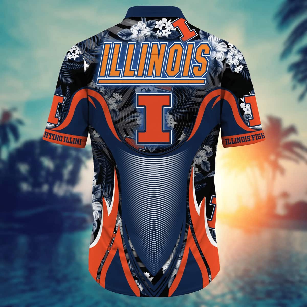 Summer Aloha NCAA Illinois Fighting Illini Hawaiian Shirt Gift For Dad Summer Aloha NCAA Illinois Fighting Illini Hawaiian Shirt Gift For Dad