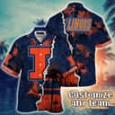NCAA Illinois Fighting Illini Hawaiian Shirt Customize Sunset View Gift For Best Friend NCAA Illinois Fighting Illini Hawaiian Shirt Customize Sunset View Gift For Best Friend