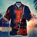 NCAA Illinois Fighting Illini Hawaiian Shirt Customize Sunset View Gift For Best Friend NCAA Illinois Fighting Illini Hawaiian Shirt Customize Sunset View Gift For Best Friend
