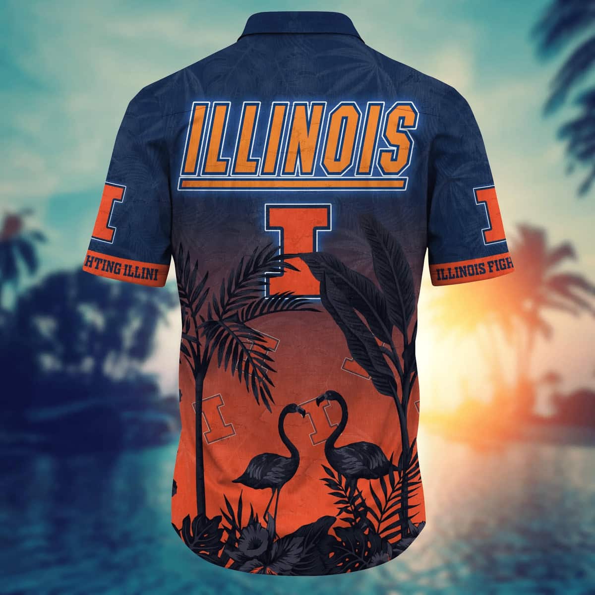 Tropical Aloha NCAA Illinois Fighting Illini Hawaiian Shirt Gift For New Dad Tropical Aloha NCAA Illinois Fighting Illini Hawaiian Shirt Gift For New Dad