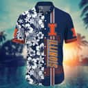 Floral Aloha NCAA Illinois Fighting Illini Hawaiian Shirt Summer Gift For Best Friend Floral Aloha NCAA Illinois Fighting Illini Hawaiian Shirt Summer Gift For Best Friend