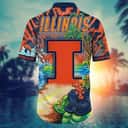 NCAA Illinois Fighting Illini Hawaiian Shirt Colorful Nature Gift For Dad NCAA Illinois Fighting Illini Hawaiian Shirt Colorful Nature Gift For Dad