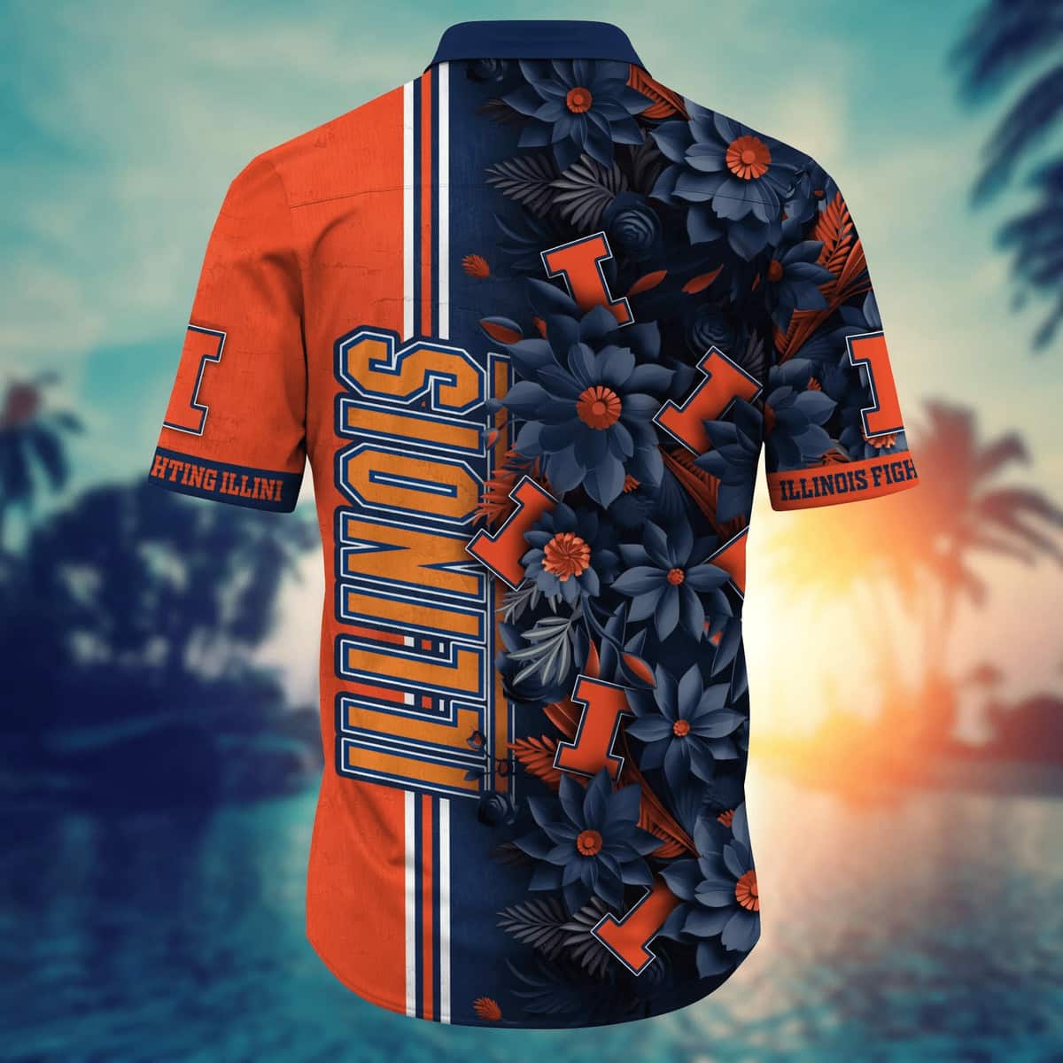 NCAA Illinois Fighting Illini Hawaiian Shirt Abstract Flora Gift For Best Friend NCAA Illinois Fighting Illini Hawaiian Shirt Abstract Flora Gift For Best Friend