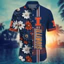 NCAA Illinois Fighting Illini Hawaiian Shirt Floral Aloha Beach Gift For Best Friend NCAA Illinois Fighting Illini Hawaiian Shirt Floral Aloha Beach Gift For Best Friend