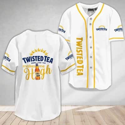White Twisted Tea Baseball Jersey Hard Iced Tea Makes Me High Gift For New Dad White Twisted Tea Baseball Jersey Hard Iced Tea Makes Me High Gift For New Dad