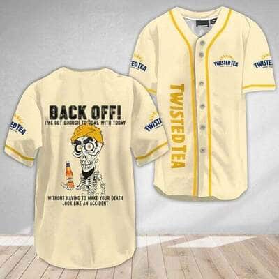Beige Twisted Tea Baseball Jersey Achmed Back Off Gift For Sporty Friends Beige Twisted Tea Baseball Jersey Achmed Back Off Gift For Sporty Friends