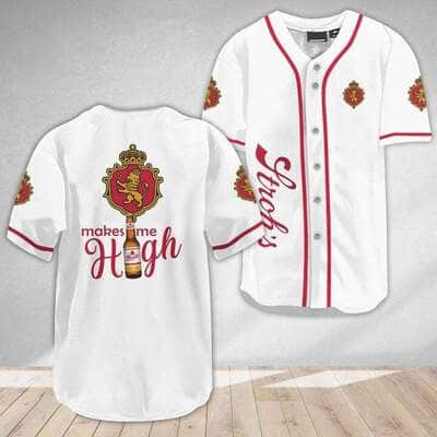 White Stroh's Baseball Jersey Makes Me High Sports Gift For Friends White Stroh's Baseball Jersey Makes Me High Sports Gift For Friends