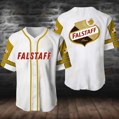 White Falstaff Baseball Jersey Gift For Sporty Husband White Falstaff Baseball Jersey Gift For Sporty Husband