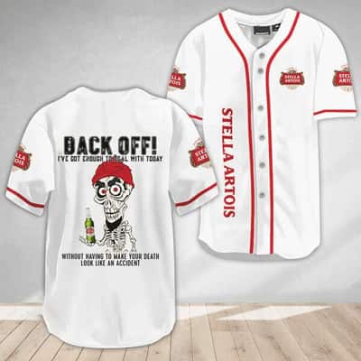 Awesome Stella Artois Baseball Jersey Achmed Back Off Gift For Boyfriend Awesome Stella Artois Baseball Jersey Achmed Back Off Gift For Boyfriend