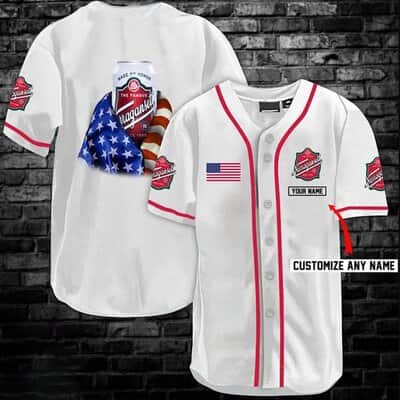 White Narragansett Baseball Jersey USA Flag Custom Name Gift For Sports Lovers White Narragansett Baseball Jersey USA Flag Custom Name Gift For Sports Lovers