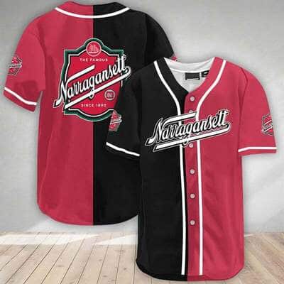 Black And Maroon Split Narragansett Baseball Jersey Gift For Friends Black And Maroon Split Narragansett Baseball Jersey Gift For Friends