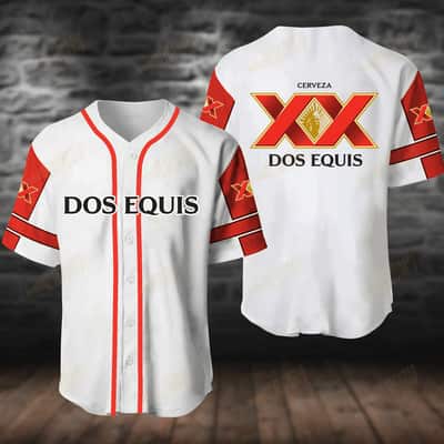 White Dos Equis Baseball Jersey Cerveza Beer Lovers Gift White Dos Equis Baseball Jersey Cerveza Beer Lovers Gift