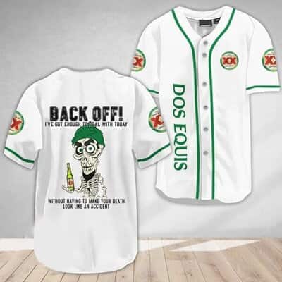 White Dos Equis Baseball Jersey Achmed Back Off Beer Lovers Gift White Dos Equis Baseball Jersey Achmed Back Off Beer Lovers Gift