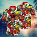 NCAA Texas Tech Red Raiders Hawaiian Shirt Birds And Palm Leaves Best Gift For Dad NCAA Texas Tech Red Raiders Hawaiian Shirt Birds And Palm Leaves Best Gift For Dad