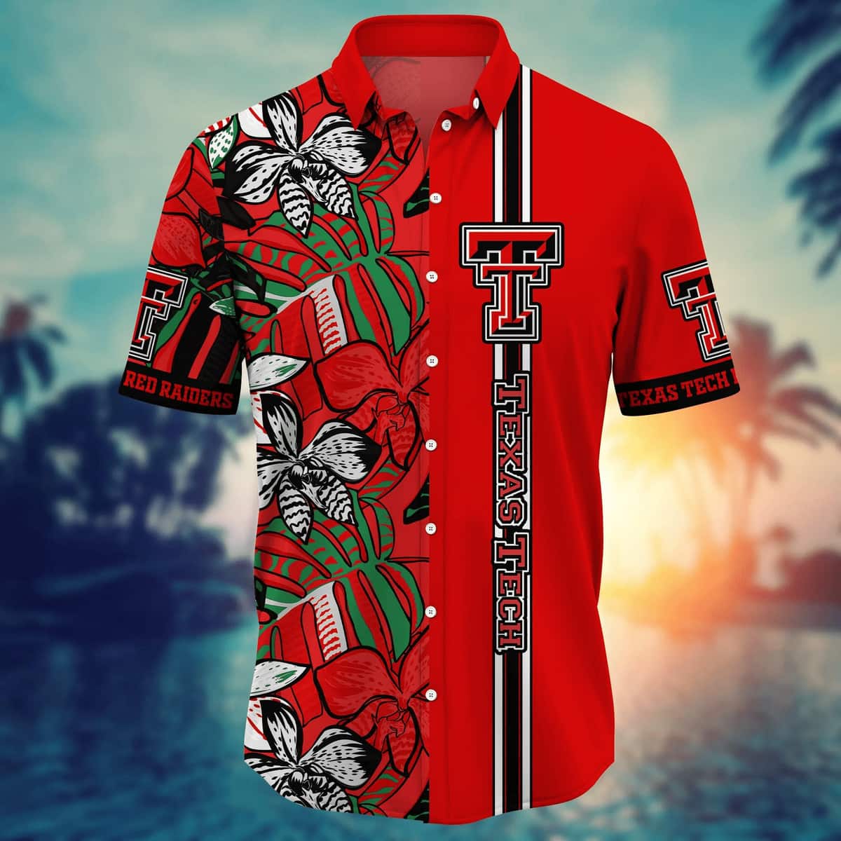 Colorful NCAA Texas Tech Red Raiders Hawaiian Shirt Beach Gift For Dad Colorful NCAA Texas Tech Red Raiders Hawaiian Shirt Beach Gift For Dad