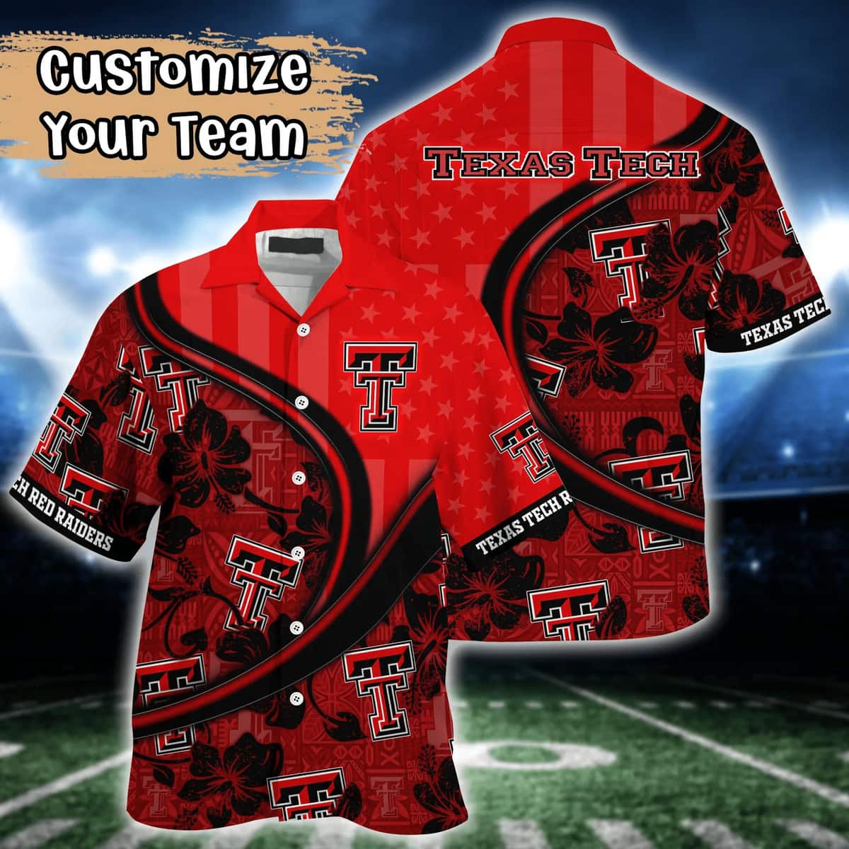 NCAA Texas Tech Red Raiders Hawaiian Shirt Custom Name Summer Gift For Friends
