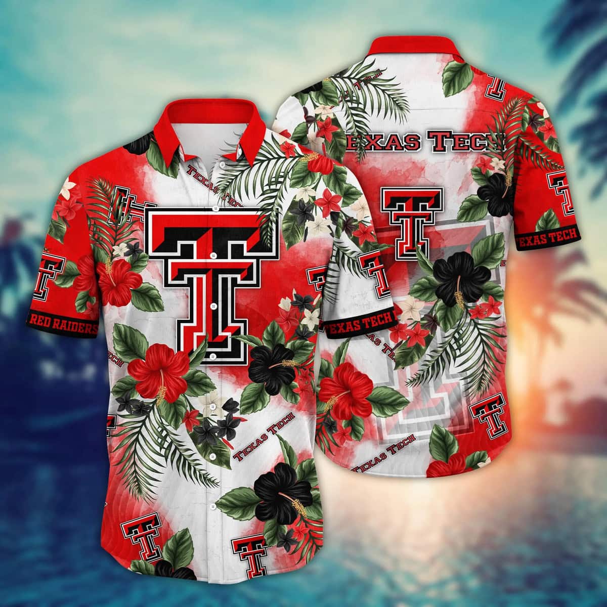 NCAA Texas Tech Red Raiders Hawaiian Shirt Hibiscus Flowers Gift For Best Friend
