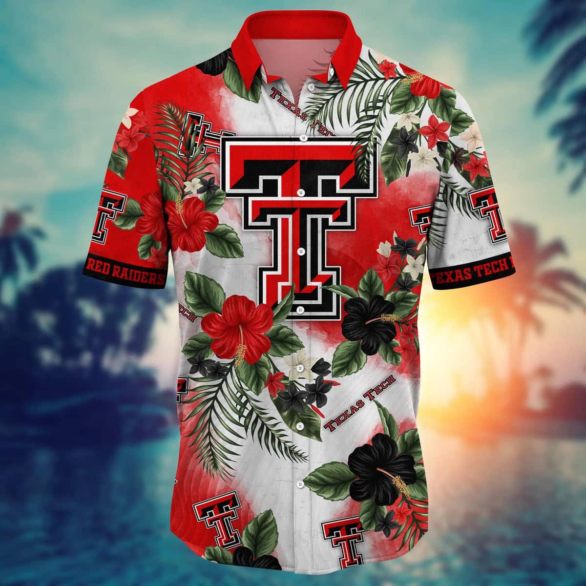 NCAA Texas Tech Red Raiders Hawaiian Shirt Hibiscus Flowers Gift For Best Friend NCAA Texas Tech Red Raiders Hawaiian Shirt Hibiscus Flowers Gift For Best Friend