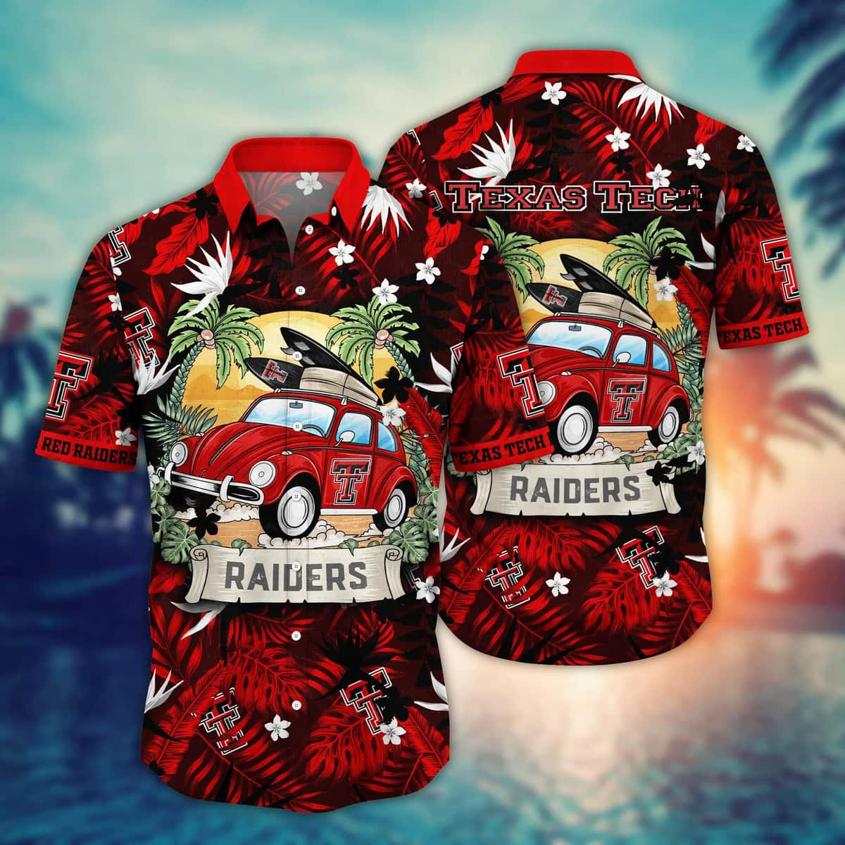 NCAA Texas Tech Red Raiders Hawaiian Shirt Palm Leaves Gift For Friend