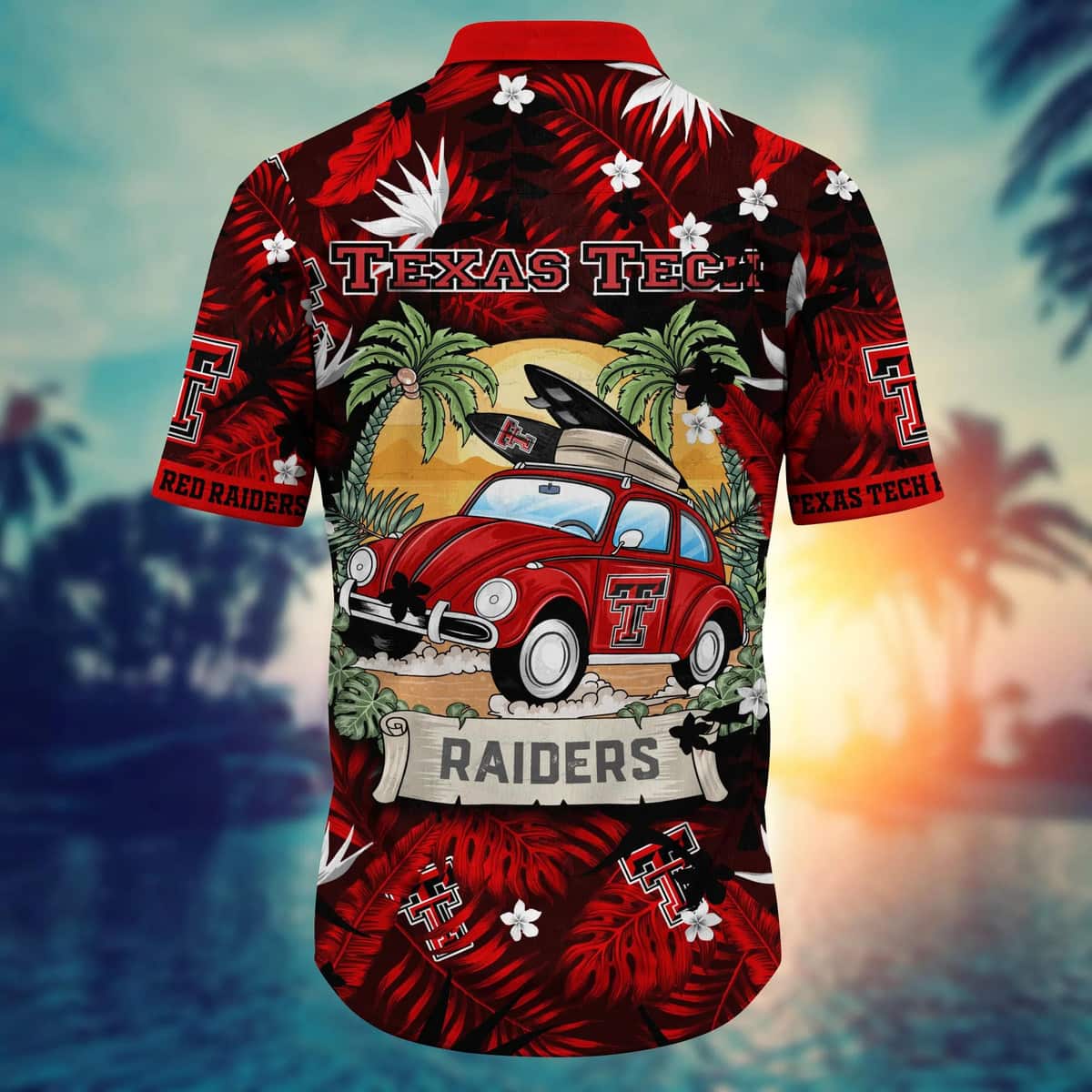 NCAA Texas Tech Red Raiders Hawaiian Shirt Palm Leaves Gift For Friend NCAA Texas Tech Red Raiders Hawaiian Shirt Palm Leaves Gift For Friend