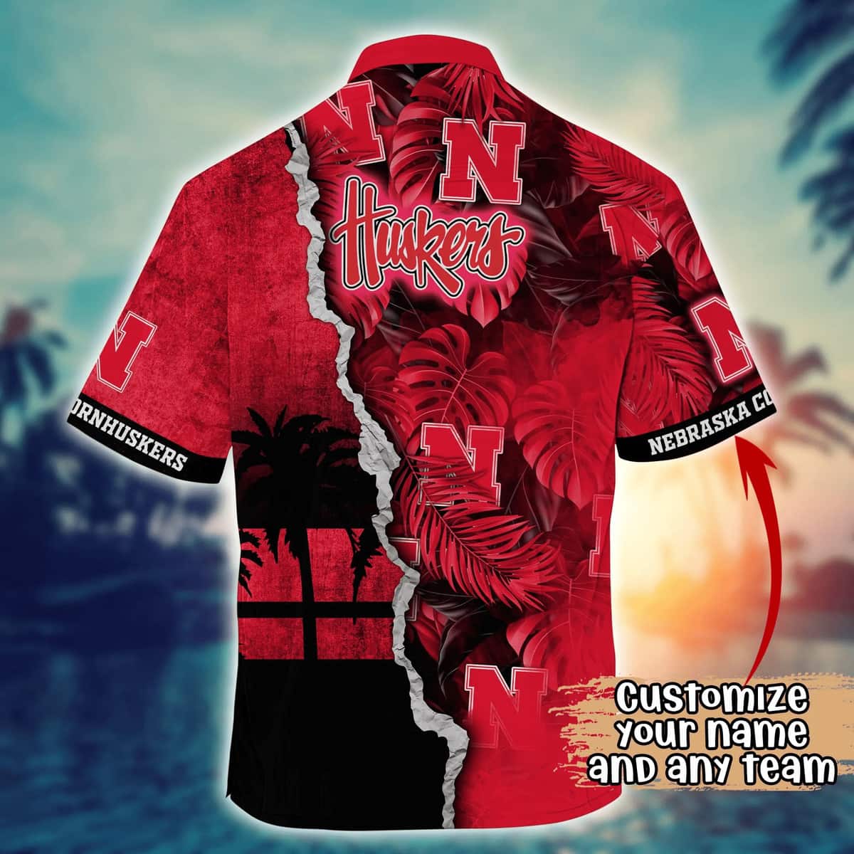 NCAA Nebraska Cornhuskers NCAA Hawaiian Shirt Custom Name Summer Gift For Friends NCAA Nebraska Cornhuskers NCAA Hawaiian Shirt Custom Name Summer Gift For Friends