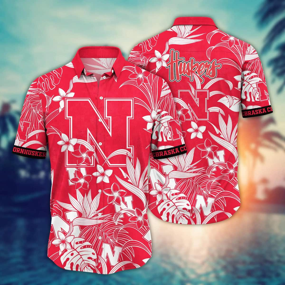 Awesome Aloha NCAA Nebraska Cornhuskers Hawaiian Shirt Beach Vacation Gift