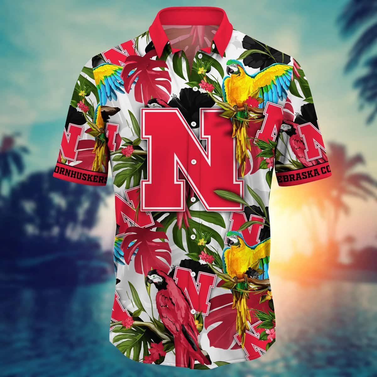 Tropical Aloha NCAA Nebraska Cornhuskers Hawaiian Shirt Summer Holiday Gift Tropical Aloha NCAA Nebraska Cornhuskers Hawaiian Shirt Summer Holiday Gift