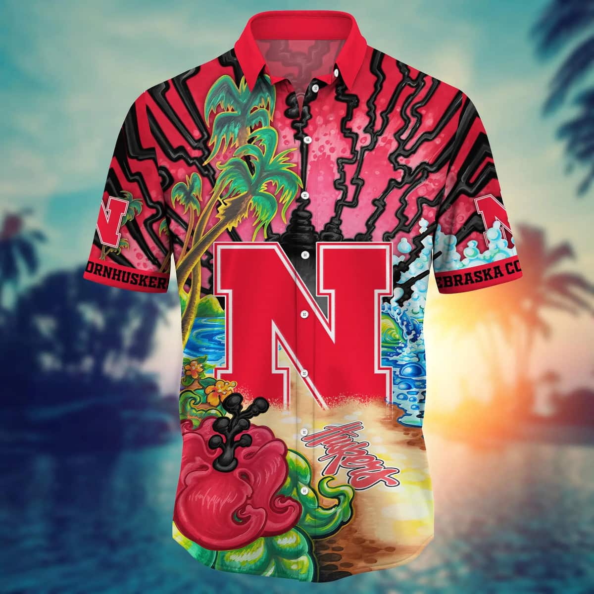 Stylish Aloha Nebraska Cornhuskers NCAA Hawaiian Shirt Beach Vacation Gift For Dad Stylish Aloha Nebraska Cornhuskers NCAA Hawaiian Shirt Beach Vacation Gift For Dad