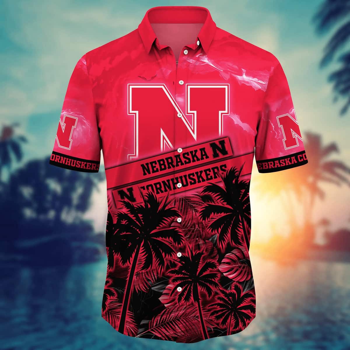 Vintage Aloha NCAA Nebraska Cornhuskers Hawaiian Shirt Gift For Great Dad Vintage Aloha NCAA Nebraska Cornhuskers Hawaiian Shirt Gift For Great Dad