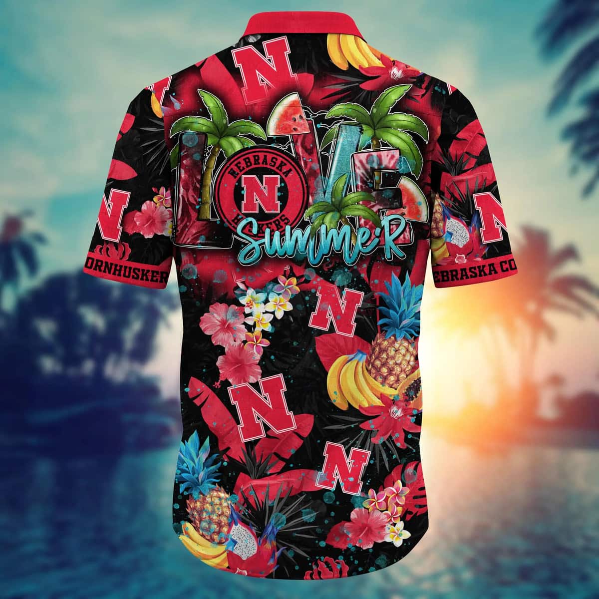 Colorful Aloha NCAA Nebraska Cornhuskers Hawaiian Shirt Tropical Fruit Gift For Dad Colorful Aloha NCAA Nebraska Cornhuskers Hawaiian Shirt Tropical Fruit Gift For Dad