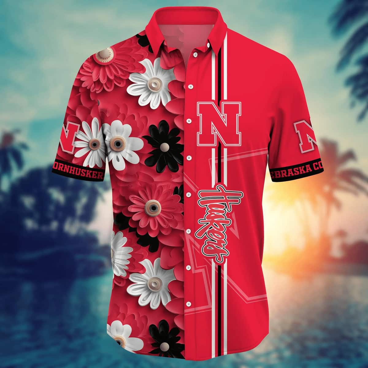 Floral Aloha NCAA Nebraska Cornhuskers Hawaiian Shirt Gift For Best Friend Floral Aloha NCAA Nebraska Cornhuskers Hawaiian Shirt Gift For Best Friend