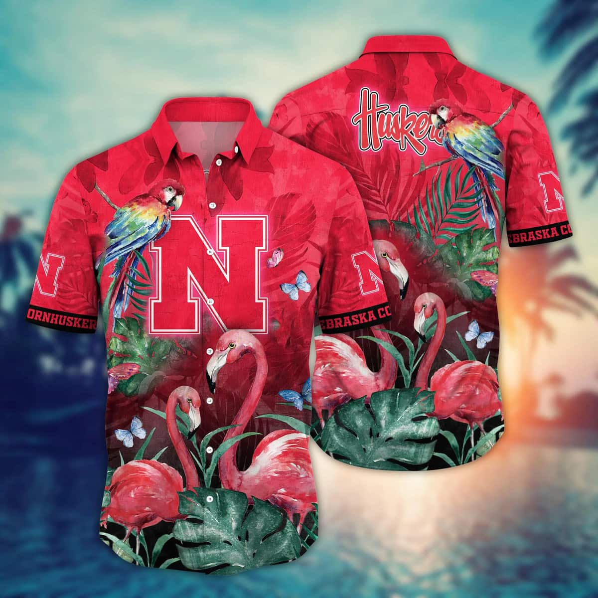 Awesome NCAA Nebraska Cornhuskers Hawaiian Shirt Pink Flamingo Gift For Best Friend