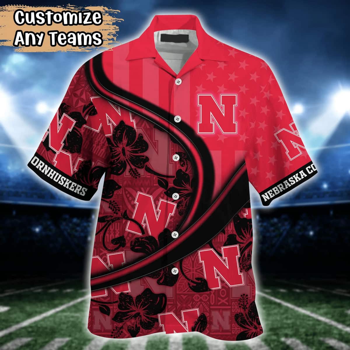 NCAA Nebraska Cornhuskers Hawaiian Shirt Custom Name Summer Gift For Friends NCAA Nebraska Cornhuskers Hawaiian Shirt Custom Name Summer Gift For Friends