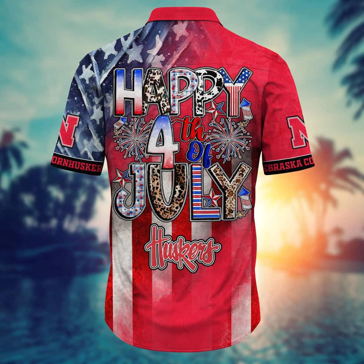 NCAA Nebraska Cornhuskers Hawaiian Shirt Happy 4th Of July Gift For Best Friend NCAA Nebraska Cornhuskers Hawaiian Shirt Happy 4th Of July Gift For Best Friend