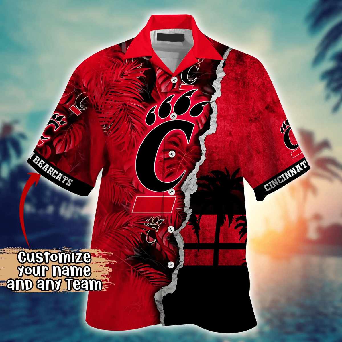 Cincinnati Bearcats Hawaiian Shirt Customize Name Summer Holiday Gift For Great Dad Cincinnati Bearcats Hawaiian Shirt Customize Name Summer Holiday Gift For Great Dad